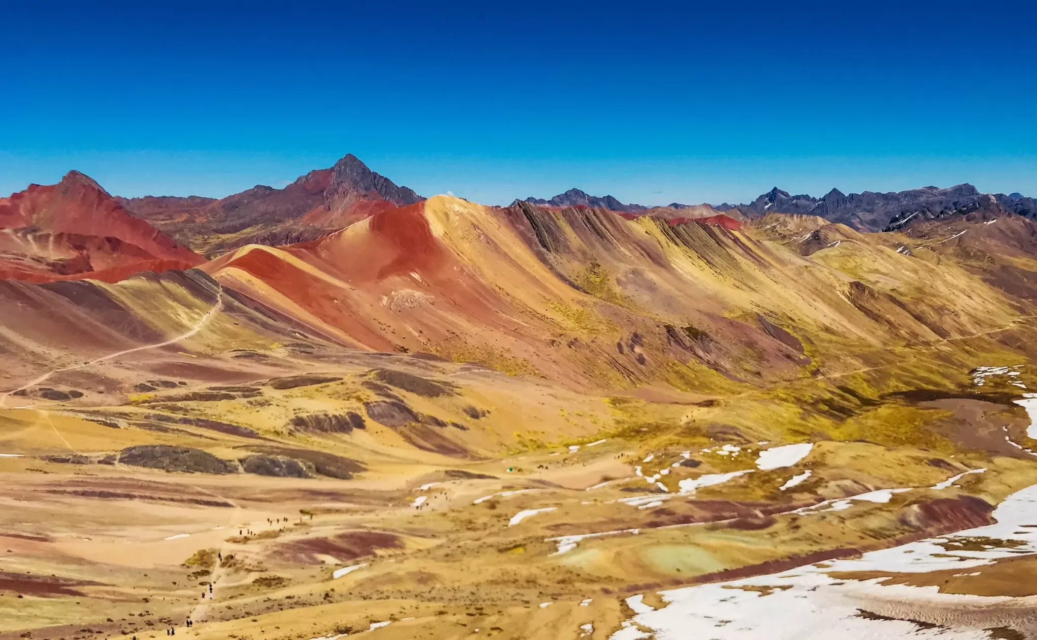 Rainbow mountain land view